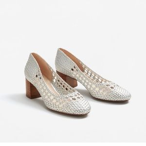 Mango Braided Silver Heels